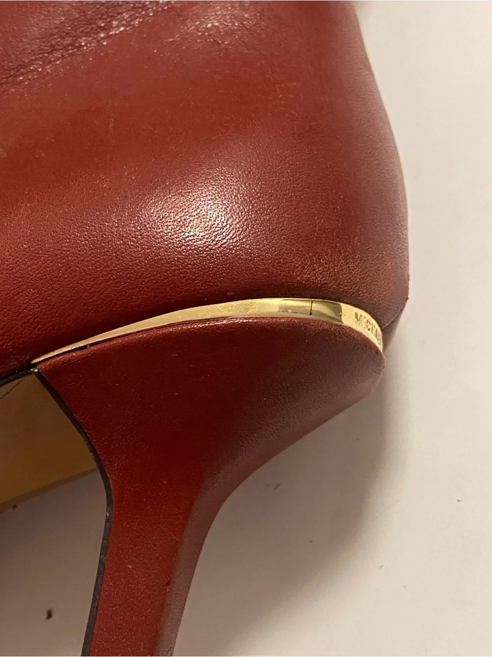 Michael Kors MK Pointed Toe Mid-Calf Leather Boots in Burgundy 6.5